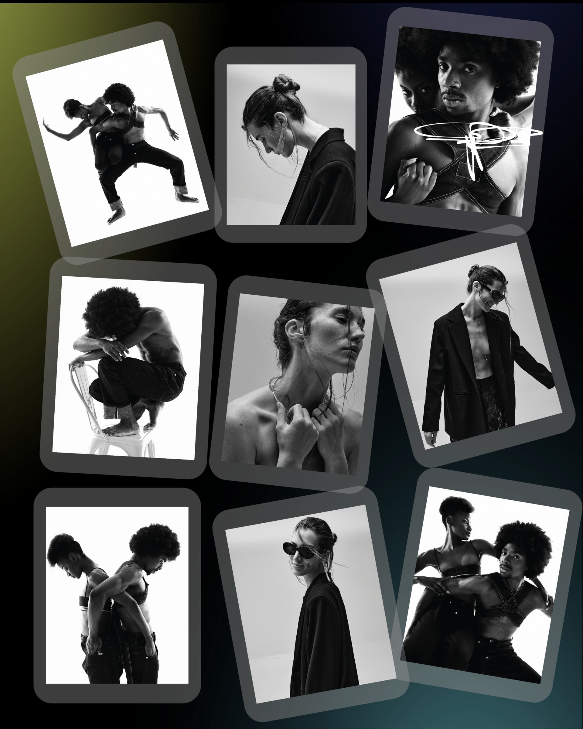 Collage de fotografías realizadas por estudiantes del workshop de fotografía e iluminación profesional de Mokenla