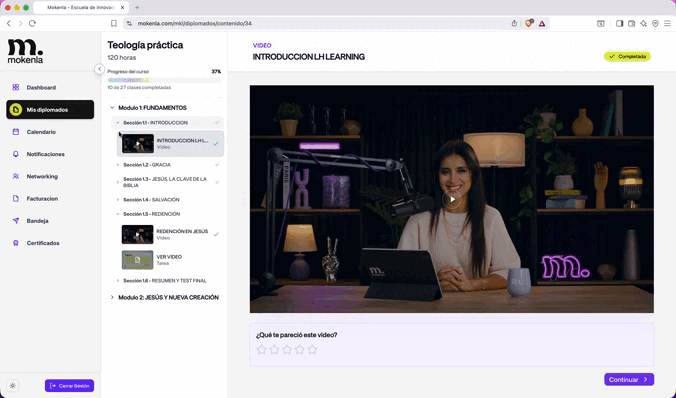 Plataforma digital de diplomados Mokenla